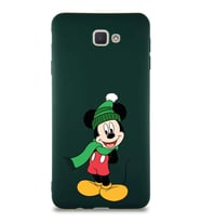 Samsung Galaxy J7 Prime Soft Premier Kapak Mickey Mouse-G Tasarımlı Silikon Kılıf - Yeşil (Şeffaf)