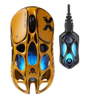 GravaStar Mercury XPro RGB 32.000 DPI Optik Gaming Mouse+8K Dongle, Kablosuz, Battle Worn-Yellow
