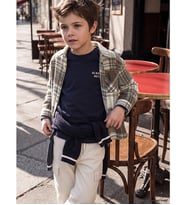 LCW Kids Kahverengi Ekose Desenli Gabardin Erkek Çocuk Gömlek