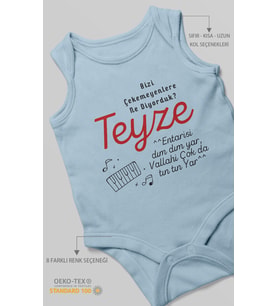 Bizi Çekemeyenlere Ne Diyorduk Teyze Baskılı Bebek Zıbını – Çıtçıtlı Body  %100 Pamuk Sıfır Kol (Bebek Mavisi)