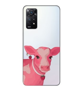 Redmi Note 11S - Note 11 Uyumlu Sevimli İnek Tasarımlı Şeffaf Telefon Kılıfı