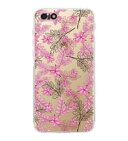 PrintiFy Huawei Y5 2018 Uyumlu Kamera Korumalı Floral Pembe Tasarımlı Şeffaf Silikon Kılıf