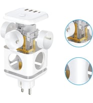 Lexroo 3 Ac Priz Soketli 3 USB+TYPE-C Akım Korumalı, 7 in 1 Priz, 16A Maks, 4000W