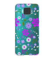 Huawei Mate 30 Lite Uyumlu Kapak Flowers Tasarımlı Şeffaf Silikon Kılıf