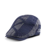Valkyrie İtalyan Style Retro Zigzag Çizgi Detaylı Erkek Kasket Şapka Tokalı Ayarlanabilir Erkek Lacivert