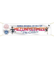 Mezuniyet Pankartı-1- 75x300 cm (Kırmızı)