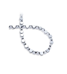 Hematit Doğal Taş Parlak Gümüş Altıgen Kesim 7x4mm Dizi