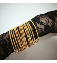 Gümüş Ajda Desenli Gold bilezik