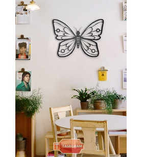 Butterfly Lazer Kesim Metal Duvar Dekoru