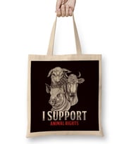 Support Animal Rights Activist Veterinarian Animals Rescue Bez Çanta Uzun Saplı
