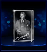 3d Kristal Atatürk 22 (Gerçek 3 Boyutlu Görüntü)