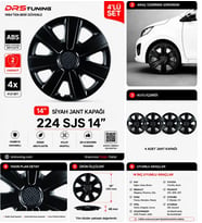 Toyota Uyumlu 14 Inc Kırılmaz Parlak Siyah Jant Kapağı 1 Takım 4 Adet No:224