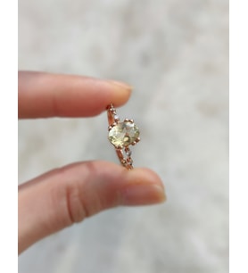 Barcelona Lemon Quartz Pırlanta Taşlı Yüzük - AK1386