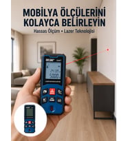 50 Metre Lazer Ölçüm Cihazı Alan Ve Mesafe Hesaplama Yeni Nesil