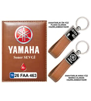 Plakanıza Özel Yamaha Logolu Taba Ruhsat Kabı ve Anahtarlık