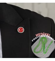 Gümüş 925 Ayar Ay Yıldız Zirkon Taşlı Yaka Rozeti