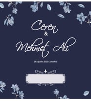 Nikah Nişan Düğün Davetiyesi Kare İkiz İp Bağlamalı 5013
