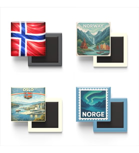 Buzdolap Magnetleri - Norveç Oslo - Norway - 4'lü Set Magneti