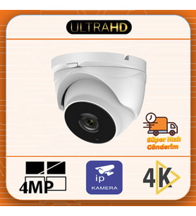 ULTRAHD 4.0 MP IP 1440 Dome Kamera - İp Kamera - 3.6 mm Sony Lens POELI