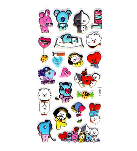 Sticker Kabartmalı Stiker Defter, Planlayıcı Etiket (limyl-021) - 17X9 cm - Kpop BT21 BTS