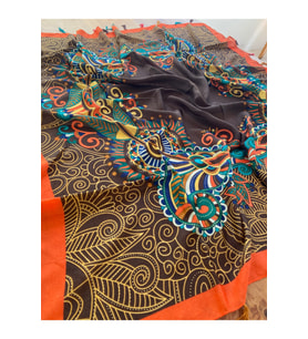 Etnik 110 x 110 cm Pareo Eşarp Şal Paisley 1757089
