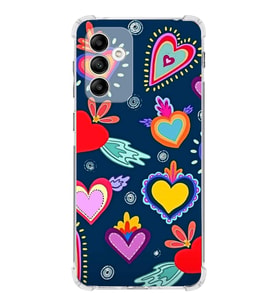 PrintiFy Samsung Galaxy M13 Uyumlu Retro Color 3 Baskılı Şeffaf Köşe Korumalı Antişok Kılıf