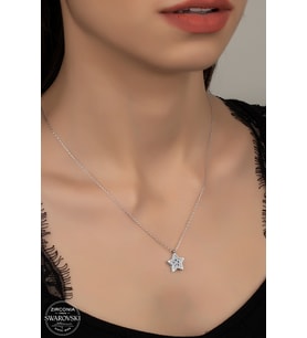 SWAROVSKİ CRYSTAL YILDIZ 925 AYAR GÜMÜŞ KOLYE