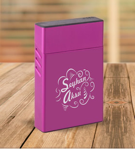 BK Gift Kişiye Özel Mor Slim Boy Metal Sigara Kutusu-6