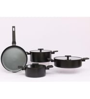 TENCERE .SET 7 PR. MARBLE BLACK -SANTRAL