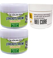 2 Adet Çörek Otu Kremi Büyük Boy 150 Ml + Bee Cure 150 Ml / Kas Diz Dirsek Sırt Bel Iskelet Agrilar