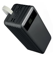 Powerway TX80 80.000Mah Kablolu Dijital Göstergeli Gerçek Fener Işıklı Kamp Siyah Powerbank