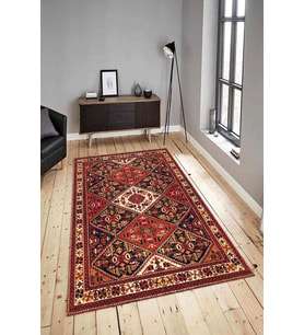 Dijital Baskılı Yıkanabilir Kaymaz Modern Renkli Salon Halısı Mutfak Halısı Yolluk ND-HY-868 (Kırmızı)