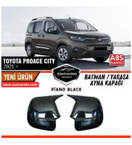 Toyota Proace City 2021 Sonrası Uyumlu Batman Yarasa Ayna Kapağı Piano Black ABS Plastik Sağ Sol