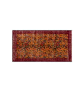 Benzersiz Eskitme El Yapımı Halı 109x206 cm 9817