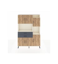 Arges Dolap 9 Raflı 2 Çekmeceli 6 Kapaklı 132x30x195 Aytaşı-Çam/Antrasit