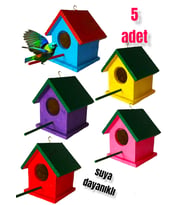 ahşap kuş yuvası dış mekan suya dayanıklı  5  adet