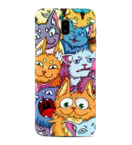 Samsung J6 Plus J7 Prime J7 Pro M20 Kılıf Desenli Silikon Kediler 1723