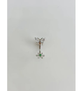 Çiçek Detaylıgöbek Piercing - Pg0128