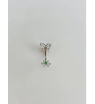 Çiçek Detaylıgöbek Piercing - Pg0128
