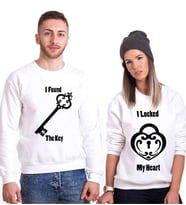 Tshirthane Heart Key Sevgili Kombinleri Sweatshirt Kombini (Tek Ürün Fiyatıdır.)