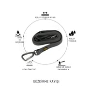 Köpek Boyun Tasmasi Waterproof Leash Gri
