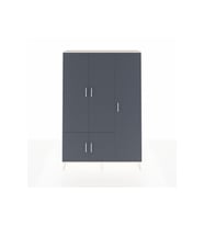 Arges Dolap 7 Raflı 5 Kapaklı Tek Askılı 132x30x195 Aytaşı-Antrasit/Aytaşı