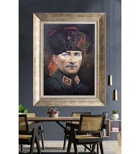 Gümüş Çerçeveli Atatürk Tablo ds145