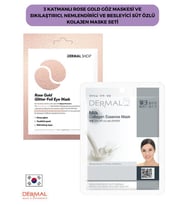 3 Katmanlı Rose Gold Göz Maskesi ve Sıkılaştırıcı, Nemlendirici Ve Besleyici Süt Özlü Kolajen Maske Seti