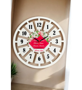 Anneler Günü Hediyesi Duvar Saati 40cm 009 (Beyaz)