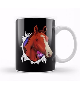 Cute Horse Breaking Out Horseriding & Horse Owners Kupa Bardak Porselen