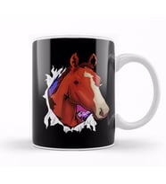 Cute Horse Breaking Out Horseriding & Horse Owners Kupa Bardak Porselen