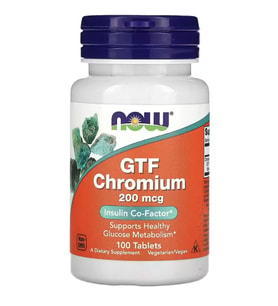 NOW Foods, GTF Chromium, 200 mcg, 100 Tablet.(Ösg Özel Sporcu Gıdaları)