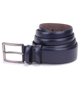 Dagoster DMK26-302 Lacivert 3,5 cm Suni Deri Erkek Kemer
