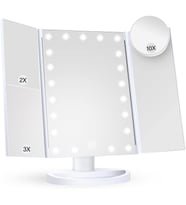 Valkyrie LED Işıklı Katlanabilir Makyaj Aynası - 2X 3X 10X Büyütme Modu - Dokunmatik Touch Ekran - 5 Farklı Ayna